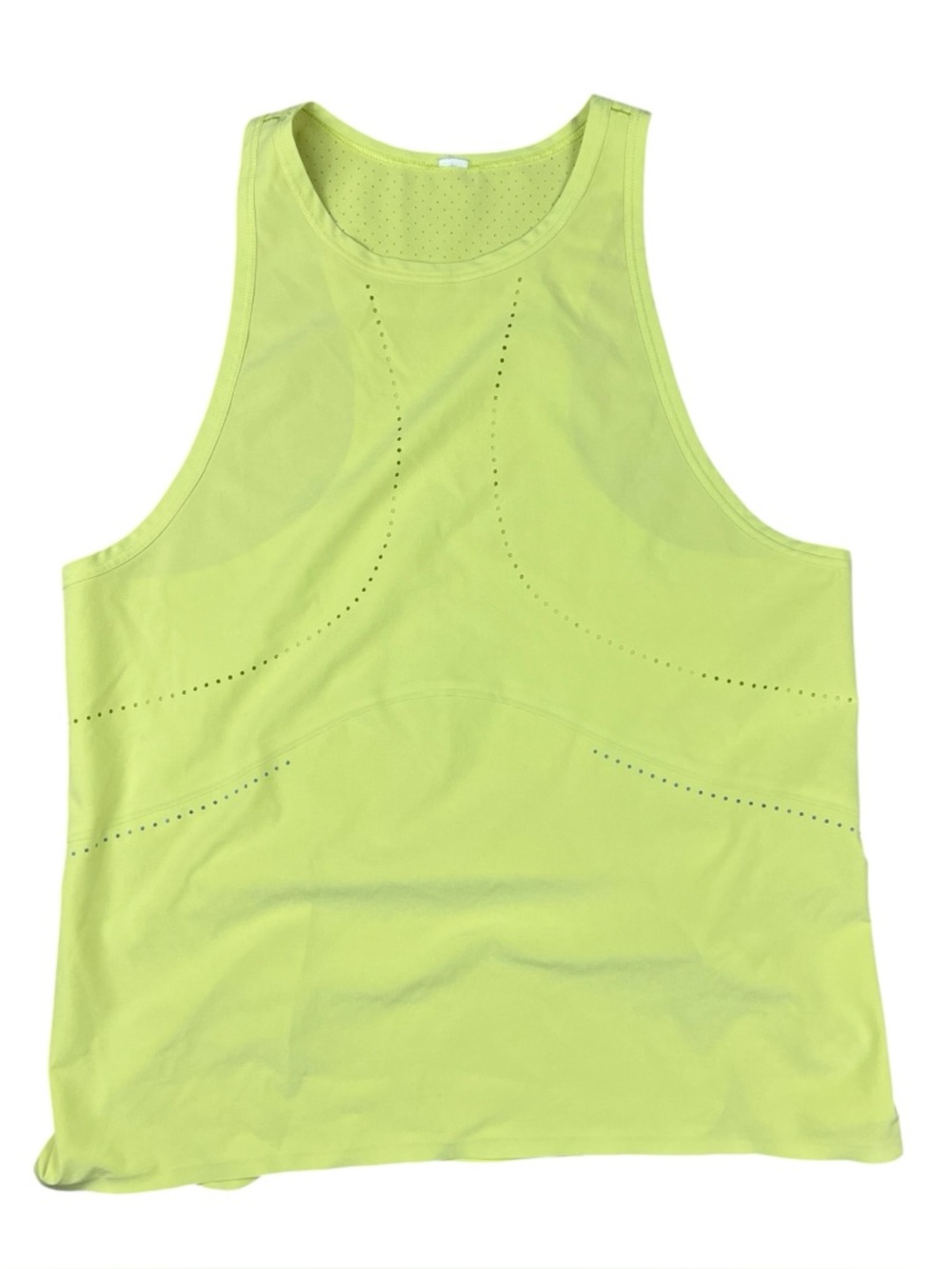 Lululemon Tank Top Women’s‎ 6 Find Your Pace Lime Green Reflective Stretch Slim